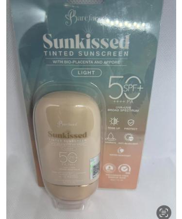 Barefaced Sunkissed Tinted Sunscreen SPF 50+ PA++++ Light Shade with Bio-Placenta and Appore 50g - Buy Online on GoSupps.com