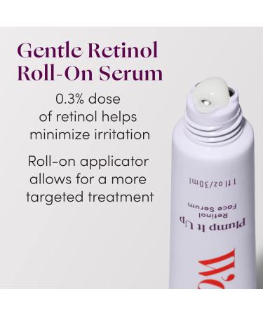 Womaness Plump It Up Retinol Serum - Hydrating Roll-On with Hyaluronic Acid & Ceramide NG for Fine Lines Wrinkles & Collagen Boosting | Anti-Aging Skin Care (30ml - Buy Online on GoSupps.com
