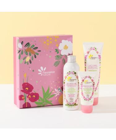 Fleurance Nature - Organic Delicate Rose Box - Micellar make-up remover water 200ml - Moisturizing face cream 50ml - Body milk 150ml - Certified Organic Cosmos Ecocert - Original women's gift box -21624 - Buy Online on GoSupps.com
