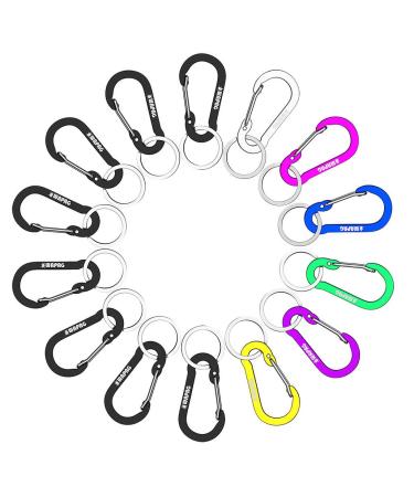 Karabiner 2inch / 5cm flat in the spring form mini clip hook keys Other small objects for the daily indoor outdoor life rating for camping hiking color 14pcs