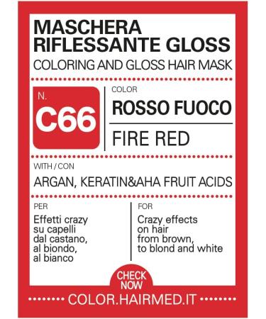  HAIRMED HAIRMED Care & Color Reflexive Mask Fire Red C66 Nourishing Reviving Toning with Keratin for Natural Colored and Highlighted Hair 40 ml - Buy Online on GoSupps.com