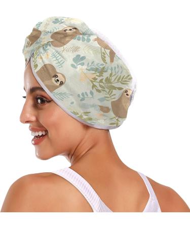 Buy Cute Sloths Hair Towel 2 Pack | Super Absorbent Quick Dry Hair Turbans for Women & Girls - Buy Online on GoSupps.com