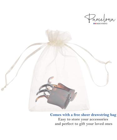 Parcelona French Square Tortoise Cellulose Acetate Hair Claw Clip - 1 3/4 inch - Buy Online on GoSupps.com