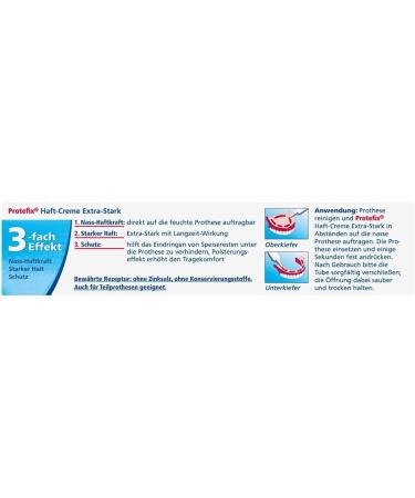 Protefix Extra Strong Denture Adhesive Cream - 47g | Long-Lasting Wet Adhesive Power for Secure Fit - Buy Online on GoSupps.com