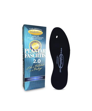 Happy Feet Foot Pain Insoles 02 Pair Plantar Fasciitis Relief Shock Absorbing Gel Insoles - Flat Feet Orthotic - 20% Extra Gel Arch Support Insoles for Ultimate Comfort and Extra Support S (Women 7.5 - 8 / Men 5 - 6.5)