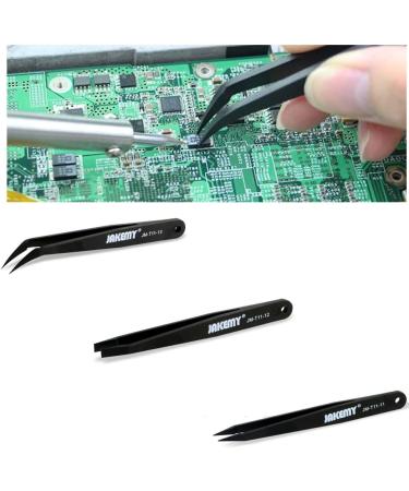 Professional Tweezers Set - SLANT & POINT Precision Ingrown Hair Tweezers for Men & Women | 3-Piece Kit for Face Hair Watch Fixation & Electronics - Buy Online on GoSupps.com