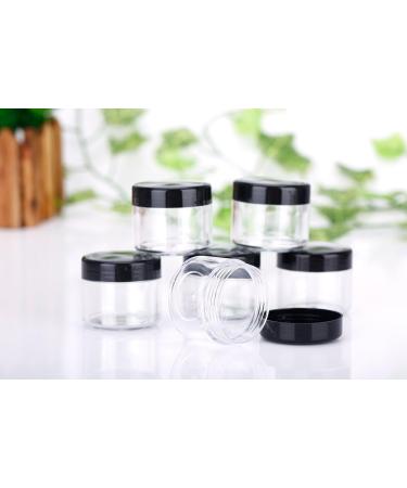 FSSTUD 10 Pack 20ML Empty Plastic Nail Art Jars - Cosmetic Cream Containers with Black Screw Caps | International Shipping - Buy Online on GoSupps.com