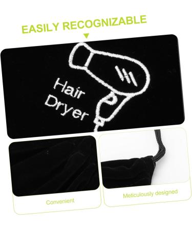FOYTOKI 8 Pcs Storage Bag Hair Dryer Storage Pouch Hair Straightener Bag Hair Dryer Organizer Black Velvet - Buy Online on GoSupps.com