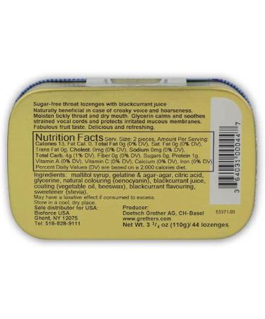 Grether's Sugarfree Blackcurrant Pastilles - Natural Remedy for Dry Mouth Relief - Soothing Throat - Long-Lasting Fruit Flavor - Gluten-Free - 3.75 oz Pack - Buy Online on GoSupps.com