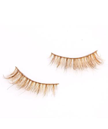 FOXSCOS Natural Brown Cat Eye Wispy False Eyelashes - 20mm 3D Mink Fluffy Lashes - 1 Pair Reusable Self-Adhesive Eyelashes (FMO4) - Buy Online on GoSupps.com