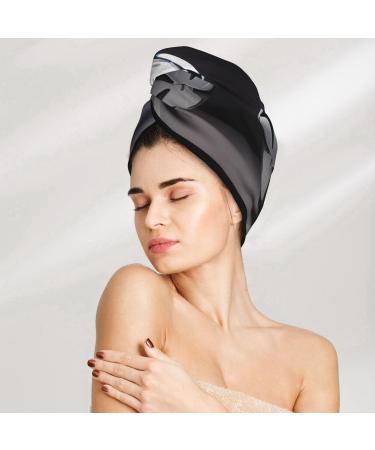 Black & White Football Dry Hair Cap - Super Absorbent Elastic Wrap for Long Thick Hair - Quick Dry for Girls & Women - Buy Online on GoSupps.com