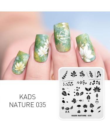 Alexnailart Nail Art Stamping Plates Image Template Nature Plant Leaf Pattern Design Stamper Nail Art DIY Print Manicure Nail Art Stencil Tools NA035 - Buy Online on GoSupps.com