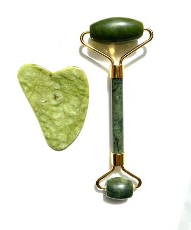Jade Roller and Gua Sha Set face sculpting tool Face Roller Facial Massager Facial Roller- Improve the appearance of Wrinkles and Dark rodillo de jade facial