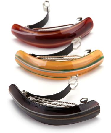 LONEEDY Beautiful Lines Simple Retro Classic Large Barrettes Hair Pins Exquisite Hair Clips For Women (Mixed colors 02) - Buy Online on GoSupps.com