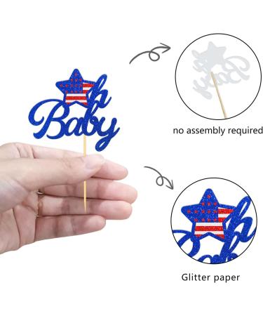 24Pcs Oh Baby Independence Day Cupcake Toppers 4th of July Cake Toppers for Oh Baby Cake Toppers for USA Day Patriotic Baby Shower Party Supplies (Oh Baby) - Buy Online on GoSupps.com