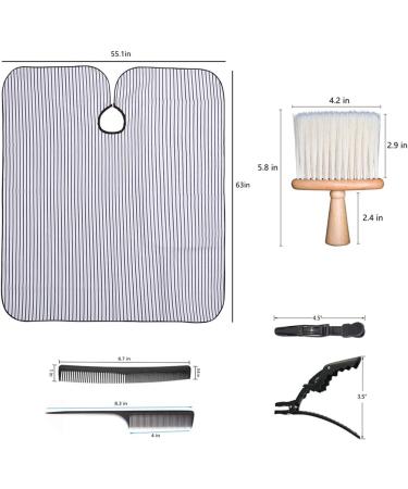Professional Barber Cape with Adjustable Clip | Hair Cutting & Salon Accessories Set - Hairdressing Tools Neck Duster Brush Comb & Clips - Buy Online on GoSupps.com