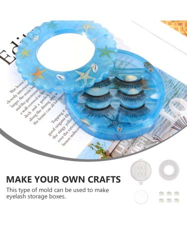 NUOBESTY 1 Set Eyelash Box Mold False Eyelashes Circle Tray Silicone Diy Crystal Epoxy Mold Travel Round Disc - Buy Online on GoSupps.com
