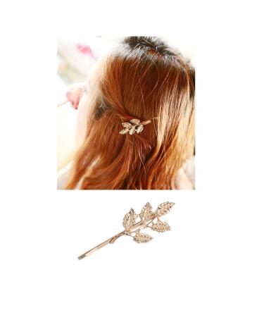 9-Piece Golden Feather Leaf Hair Clips Set - Metal C-Clamp Hair Accessories for Weddings & Parties - Buy Online on GoSupps.com
