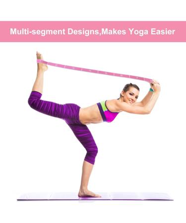 Buy Yoga Stretch Belt with 8 Loops - Violet Resistance Band for Pilates Gymnastics & Flexibility | 86cm Length (167cm Total) | 4cm Wide - Buy Online on GoSupps.com