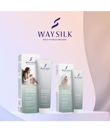  WAYSILK Hair removal mask for face and neck depilatory cream with hyaluronic acid green and white clay for long-lasting smooth skin 75 ml - Buy Online on GoSupps.com