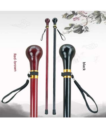 Solid Wooden Cane Wooden Round Head Cane Elderly Walking Stick Walker Crutches (A) Safehappy - Buy Online on GoSupps.com