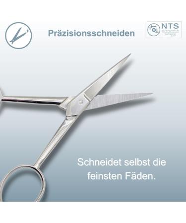 NTS-Solingen Industrial Cup Scissors | Curved Thread Cutter | Nickel-Plated C45 Steel | 14 cm (5.5 inch) | Made in Solingen | Precision Cutting Tools - Buy Online on GoSupps.com