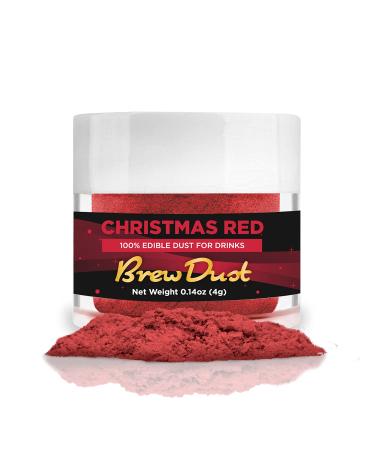 BAKELL Edible Brew Dust | BREW DUST Shimmery Drink Glitter | KOSHER Certified | Halal Certified | 100% Edible | Beverages, Drinks & Cocktails (Christmas Red, 4g) Christmas Red 4g