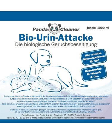Pandacleaner Bio Urine Attack - Cat & Dog Smell Remover | 2000ml Concentrate Carpet Cleaner & Odor Neutralizer (2 Pack) - Effective Stain Remover for Home - Buy Online on GoSupps.com