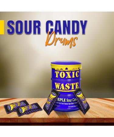 Toxic Waste 4 Purple Sour Candy Drums Ultra Sour Tiktok Trend Retro Sweets Candy For Halloween Trick or Treat Birthday - Each Drum 42g - Sold By VR Angel - Buy Online on GoSupps.com