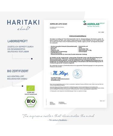  Haritaki Club Organic Haritaki Powder - Premium Quality - Vegan Haritaki Ayurveda Powder - EU Certified Organic - Lab Tested - Halal & Kosher - 100% Natural - Travel Box & Measuring Spoon - Buy Online on GoSupps.com