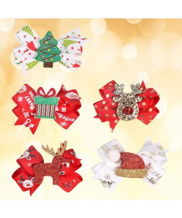 Minkissy 5pcs Christmas Hair Clips - Sequin Santa Hat & Moose Barrettes | Perfect Holiday Hair Accessories & Gifts - Buy Online on GoSupps.com