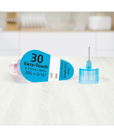 Easy Touch Insulin Pen Needles 30G 5/16-Inch/8mm - Box of 100 - Buy Online on GoSupps.com