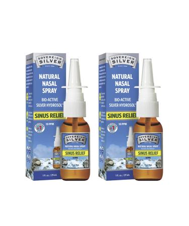 Sovereign Silver Bio-Active Colloidal Silver Hydrosol for Immune Support - 10ppm - 1oz - Nasal Spray - Pack of 2
