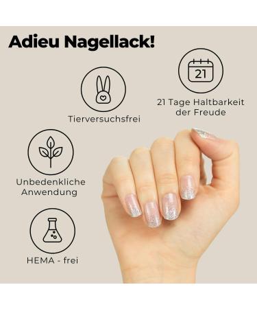 Original Miss Sophie Nail Foils - 24 Ultra-Thin Glitter Stripes for Stunning Nails | Diamond Dust Color Gradient for Finger & Toenails | Long-Lasting Stick on Natural & Painted Nails - Buy Online on GoSupps.com