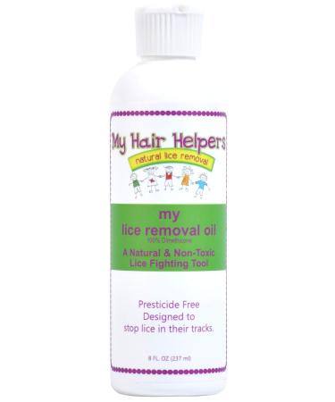 Dimethicone Oil for Lice Removal Safe Non-Toxic Treatment Kills Lice and Their Eggs 8 fl Ounces Treats 1-3 People