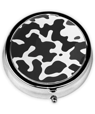 Buy Black Grey White Camo Round Pill Box - 3 Compartment Portable Travel Medicine Organizer - Buy Online on GoSupps.com