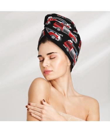 Hair Towel Wrap - Quick Drying Button Towel Turban | Fire & Rescue Truck Design - Buy Online on GoSupps.com