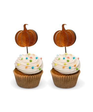 Pumpkin Cupcake Toppers Halloween Party Cupcake Decorations Pumpkin Party Decorations
