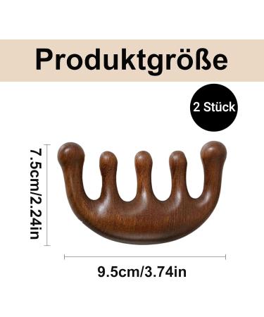 2 Pack Wooden Gua Sha & Hair Combs - Multi-Purpose Sandalwood Scalp Massagers for Men & Women | Head Care & Relaxation - Buy Online on GoSupps.com