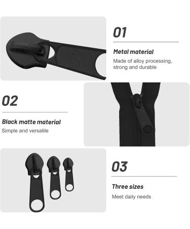 12 Pack Zipper Slider Replacement - Removable Zipper Pulls for Coats Suitcases & Backpacks (Black) - Durable & Easy to Install - Buy Online on GoSupps.com