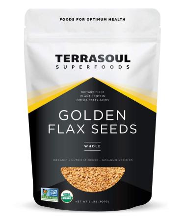 Terrasoul Superfoods Organic Golden Flax Seeds 2 Lbs - Fiber  Protein  Omega Fats 2 Pound (Pack of 1) - Buy Online on GoSupps.com