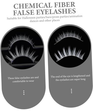 Beatifufu 2 Pairs White False Eyelashes White Individual Lashes Reusable Cosplay Lashes White Curly Eyelashes White Fake Eyelashes White Faux Eyelashes Chemical Fiber 5d Tool Luxurious - Buy Online on GoSupps.com