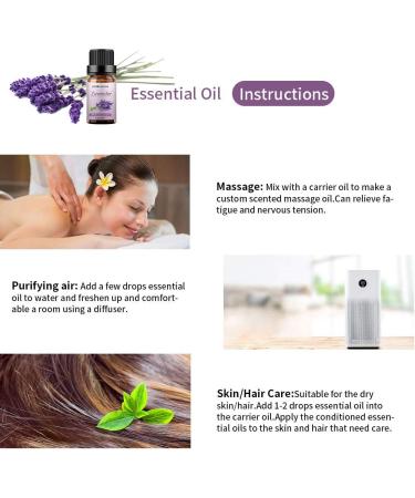 Sedbuwza Lavender Peppermint Essential Oil Set 100% Pure Aromatherapy Gift Oils for Skin Massage Diffuser Aromatherapy Peppermint + Lavender - Buy Online on GoSupps.com