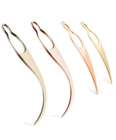 Dreadlock Tool Interlocking Tool for Locs 4 Pieces Easyloc Hair Tool Needle for Maintaining Your Dreadlocks  Interlocks and Sisterlocks  Tightening Accessory (Gold  Rose Gold) Type 8