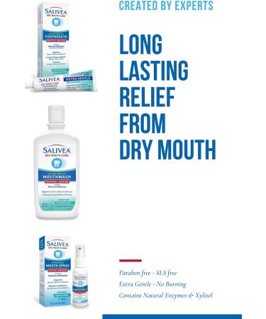 SALIVEA Dry Mouth Toothpaste - Soothing Mint with Natural Enzymes | Paraben-Free Gentle Care for Dry Mouth | 4.3 oz Tube - Buy Online on GoSupps.com