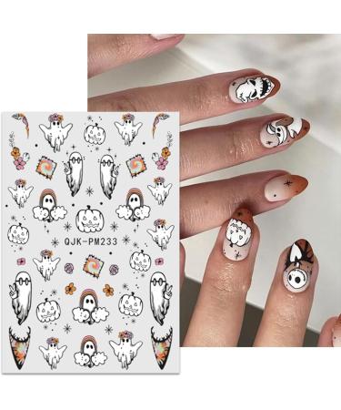 JMEOWIO 9 Sheets Halloween Nail Art Stickers Decals Self-Adhesive Pink Cute Ghost Nail Supplies Nail Art Design Decoration Accessories - Buy Online on GoSupps.com
