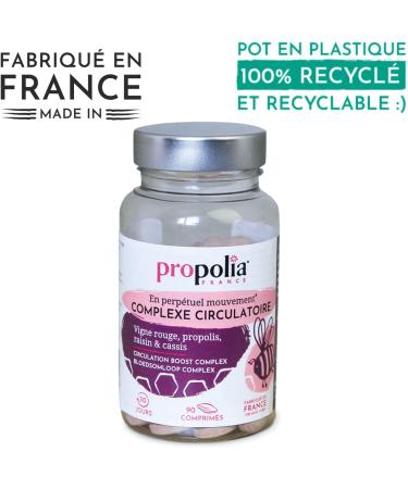 PROPOLIA - Circulatory complex - Blood circulation Light legs - Propolis Red vine & Blackcurrant - Dietary supplement - Made in France - 90 tablets - Buy Online on GoSupps.com