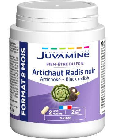 JUVAMINE - Artichoke and Black Radish - Liver Wellness - Contributes to the proper functioning of the Digestive and Hepatic System - 2 Month Format - 120 Capsules of vegetable origin