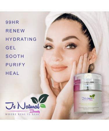 J S Natural Beauty Unrefined Rose & Aloe Vera Gel - 99 Hr Hydration All-Natural Vegan Moisturizer with Squalene - Shop Internationally - Buy Online on GoSupps.com