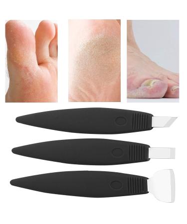 Pedicure Knife Set - 3Pcs Stainless Steel Tools for Ingrown Toe Nail, Foot Callus & Dead Skin Removal - Nail Care Kit for Feet Grooming - Black Set - Buy Online on GoSupps.com